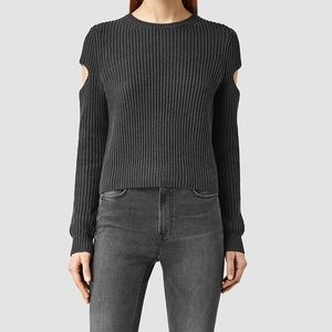 All Saints Cold Shoulder Knit Sweater